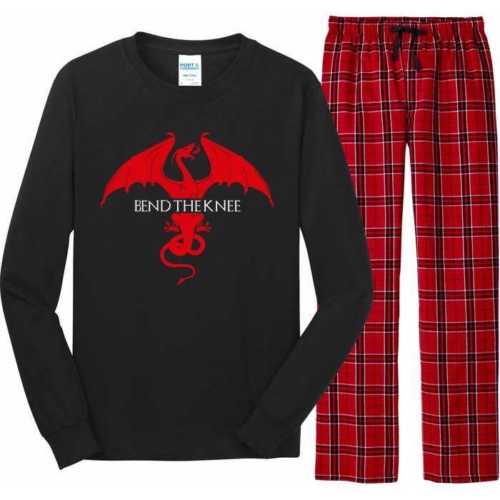 Bend The Knee Fantasy Dragon Long Sleeve Pajama Set