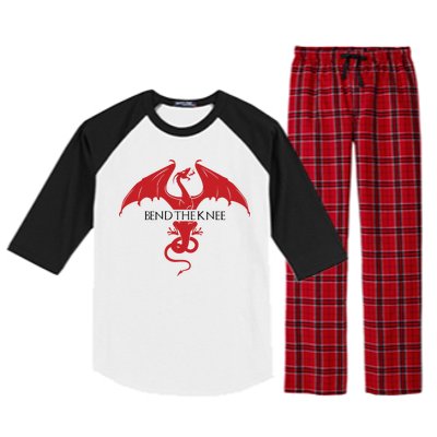 Bend The Knee Fantasy Dragon Raglan Sleeve Pajama Set