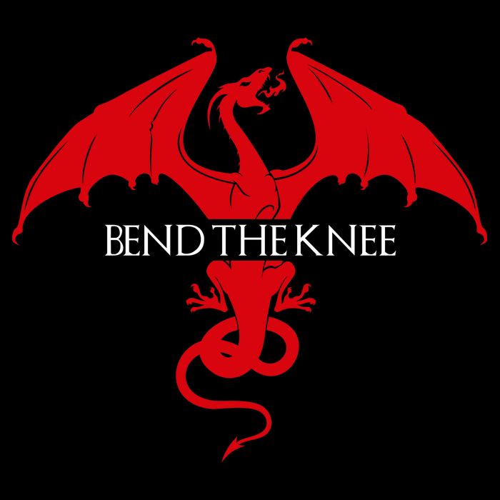 Bend The Knee Fantasy Dragon Women's V-Neck T-Shirt