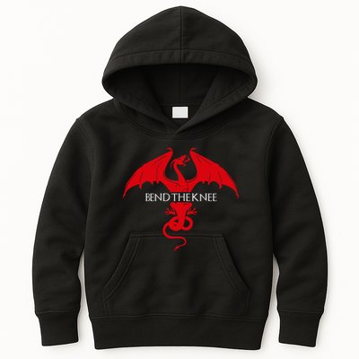 Bend The Knee Fantasy Dragon Kids Hoodie