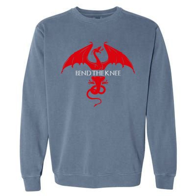 Bend The Knee Fantasy Dragon Garment-Dyed Sweatshirt