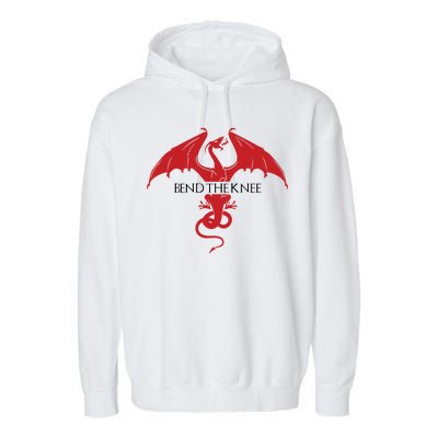 Bend The Knee Fantasy Dragon Garment-Dyed Fleece Hoodie