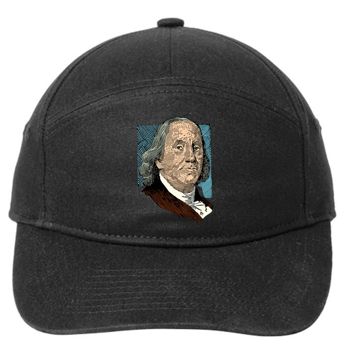 Benjamin Franklin Portrait 7-Panel Snapback Hat