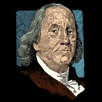 Benjamin Franklin Portrait 7-Panel Snapback Hat
