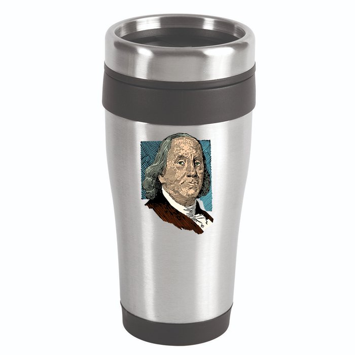 Benjamin Franklin Portrait 16oz Travel Tumbler