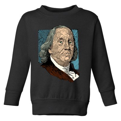Benjamin Franklin Portrait Toddler Sweatshirt