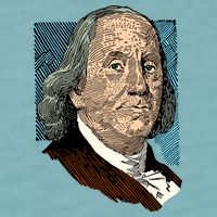 Benjamin Franklin Portrait Sueded Cloud Jersey T-Shirt