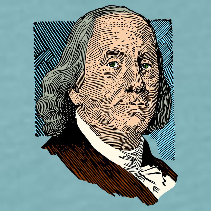 Benjamin Franklin Portrait Sueded Cloud Jersey T-Shirt