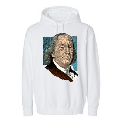 Benjamin Franklin Portrait Garment-Dyed Fleece Hoodie