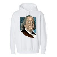 Benjamin Franklin Portrait Garment-Dyed Fleece Hoodie