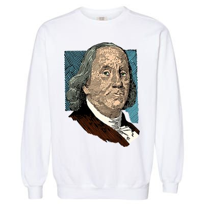 Benjamin Franklin Portrait Garment-Dyed Sweatshirt