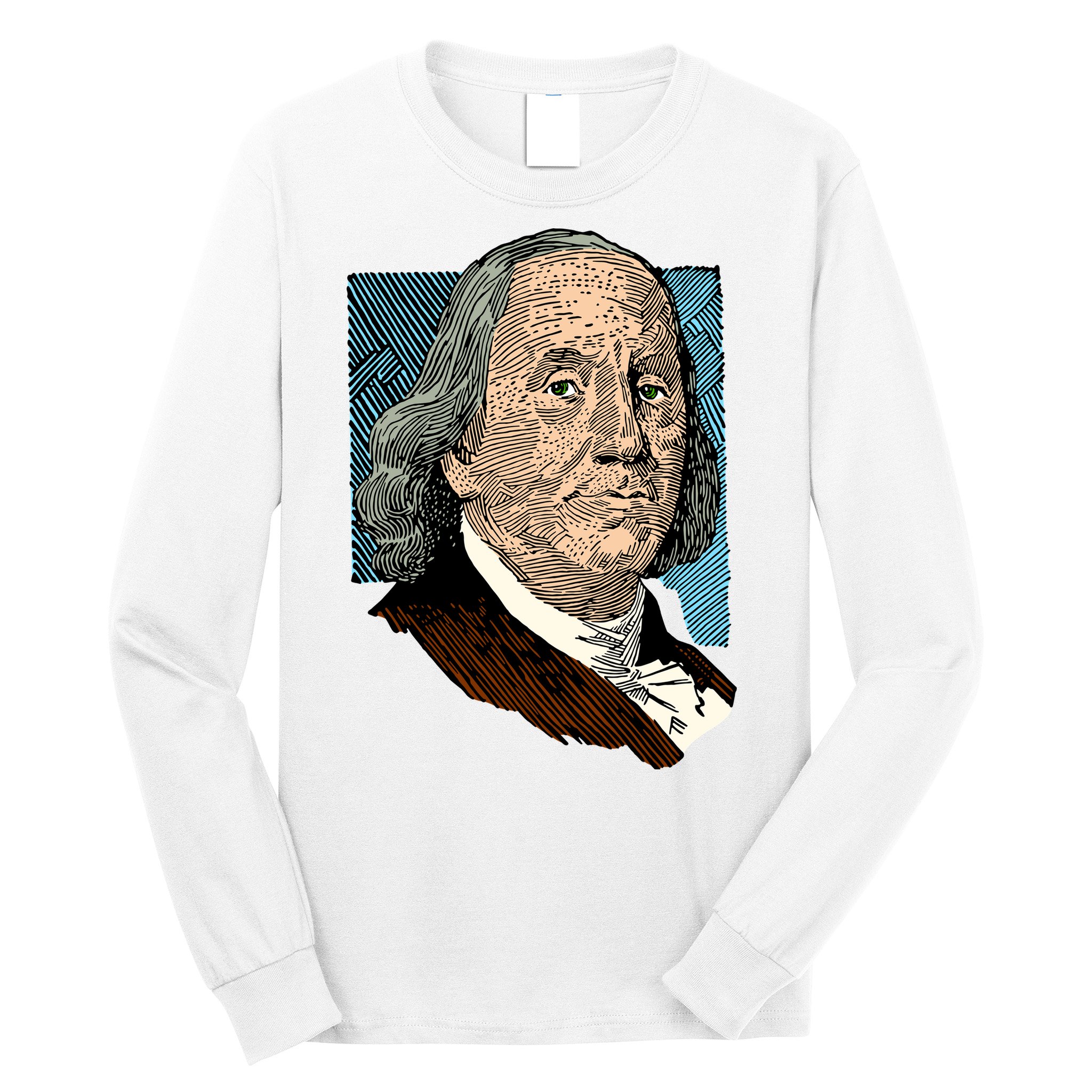 Benjamin Franklin Portrait Long Sleeve Shirt