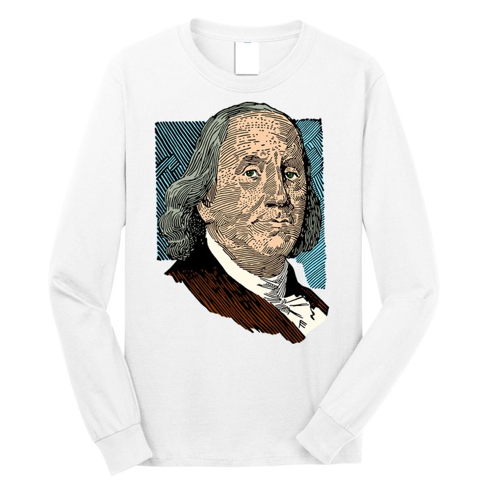 Benjamin Franklin Portrait Long Sleeve Shirt