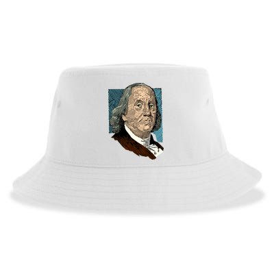Benjamin Franklin Portrait Sustainable Bucket Hat