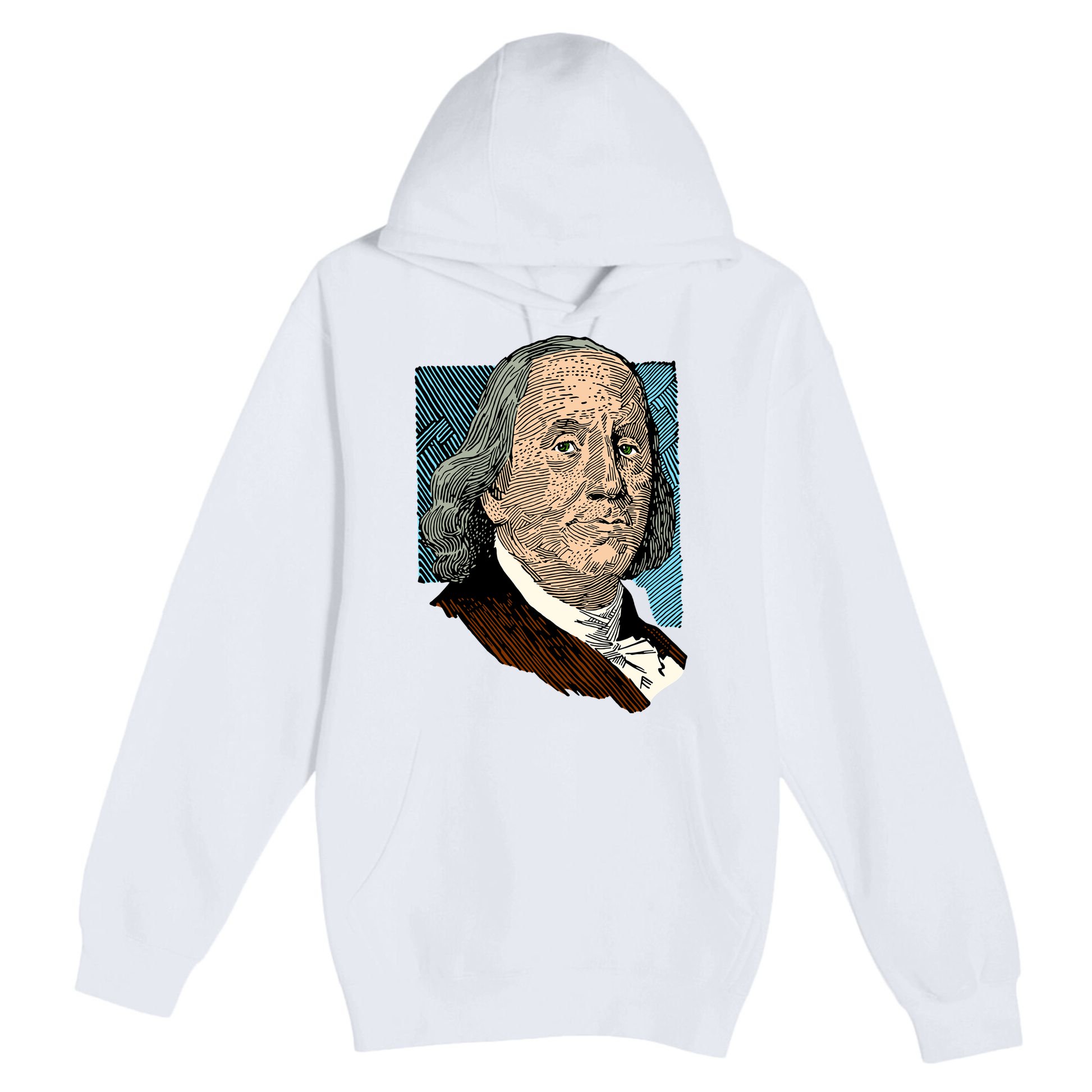 Benjamin Franklin Portrait Premium Pullover Hoodie