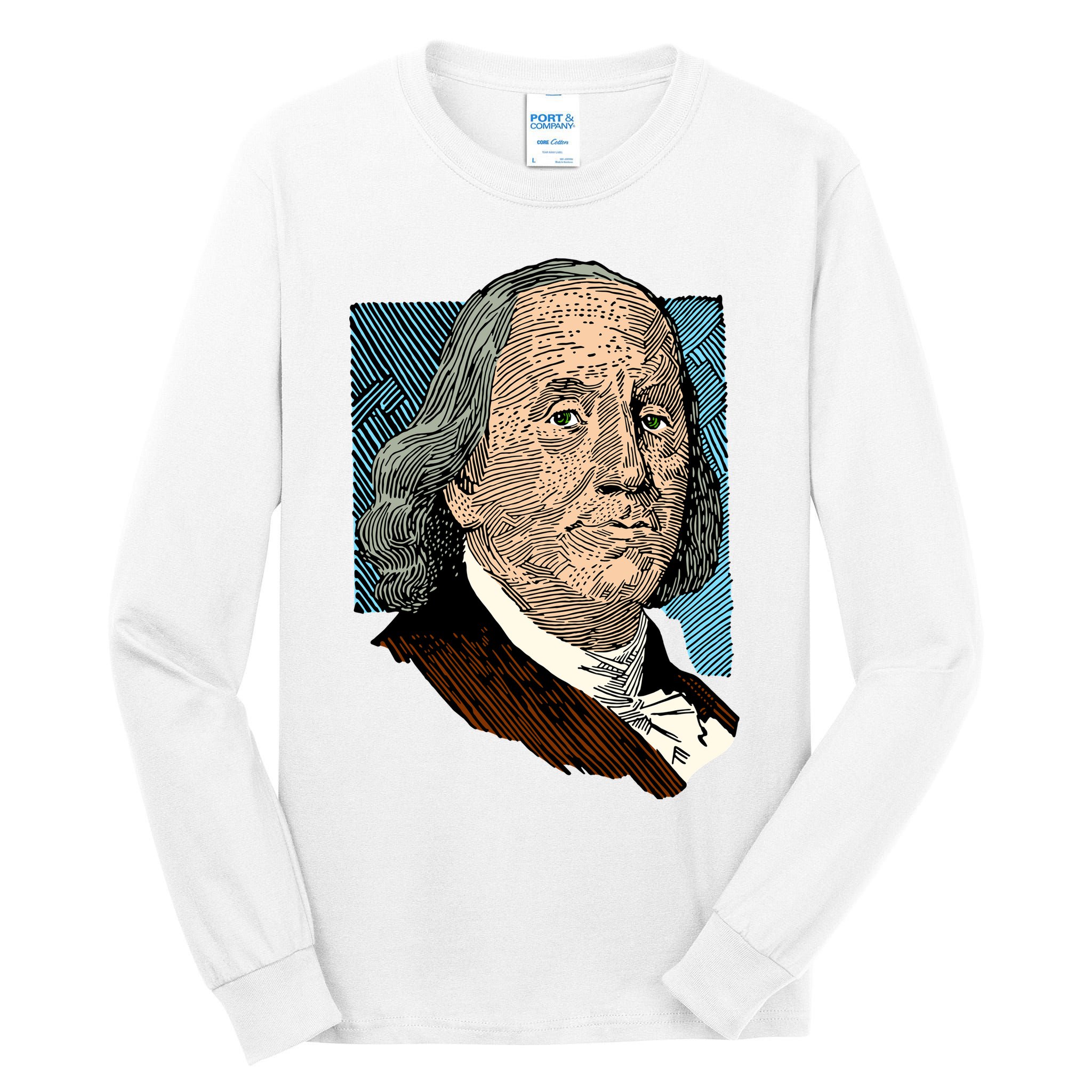 Benjamin Franklin Portrait Tall Long Sleeve T-Shirt