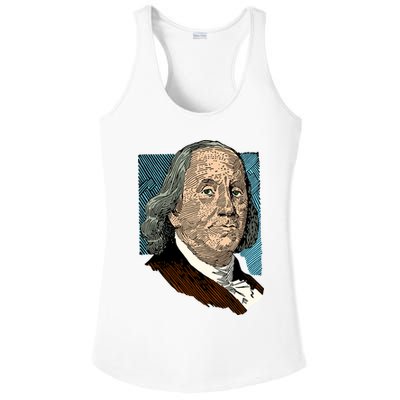 Benjamin Franklin Portrait Ladies PosiCharge Competitor Racerback Tank