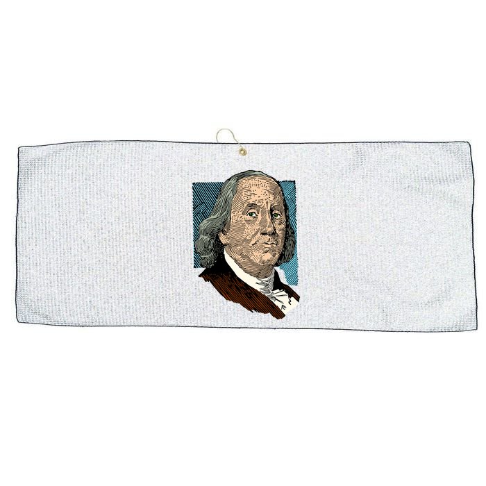 Benjamin Franklin Portrait Large Microfiber Waffle Golf Towel
