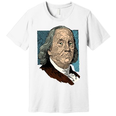 Benjamin Franklin Portrait Premium T-Shirt