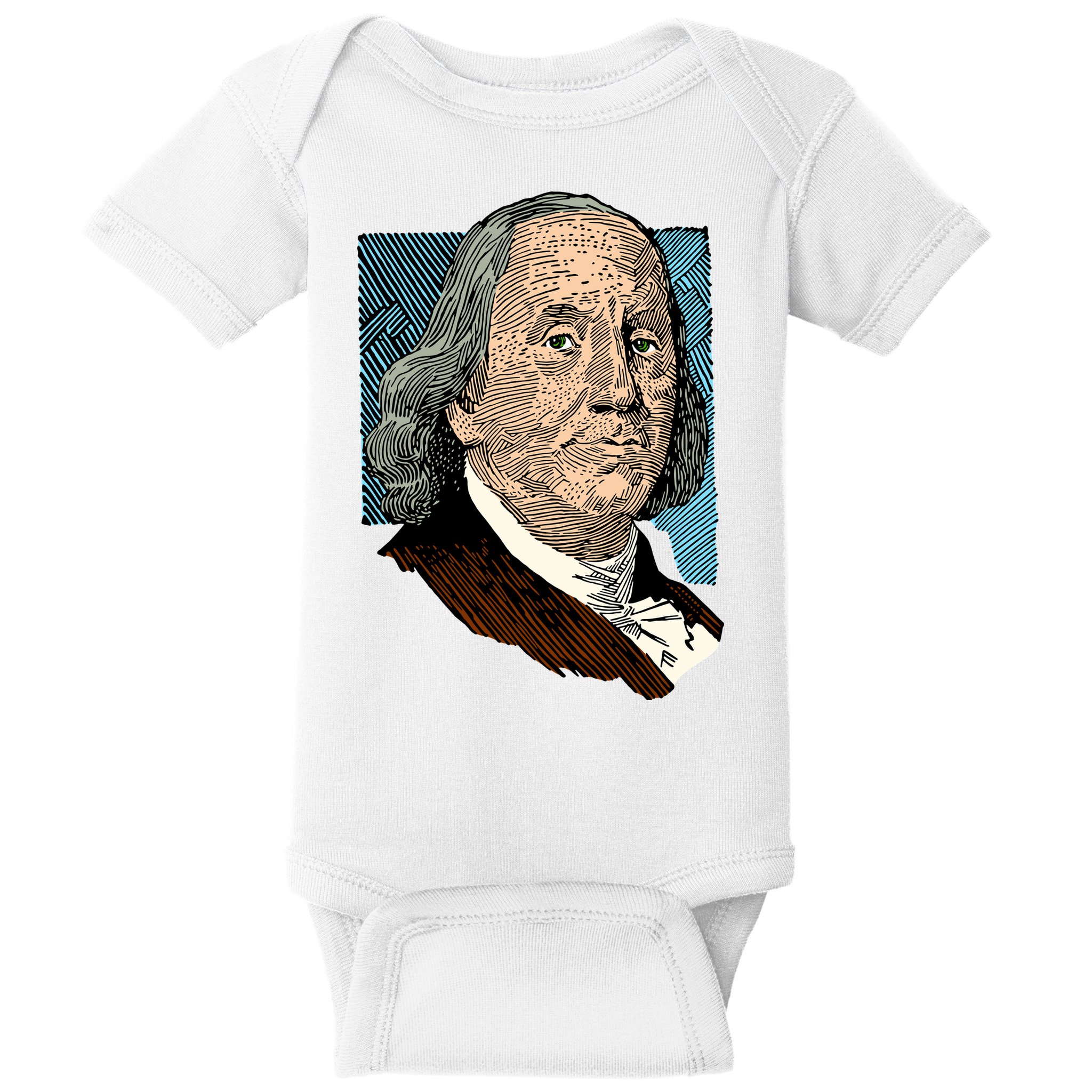 Benjamin Franklin Portrait Baby Bodysuit