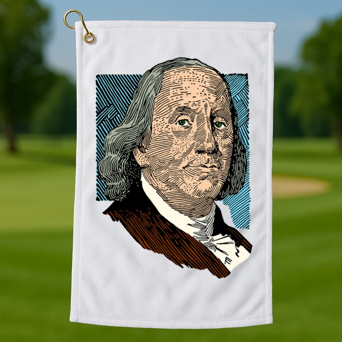 Benjamin Franklin Portrait Golf Towel