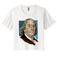 Benjamin Franklin Portrait Women's Crop Top Tee