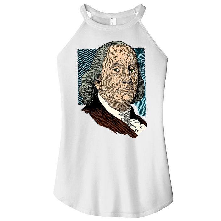 Benjamin Franklin Portrait Women's Perfect Tri Rocker Tank