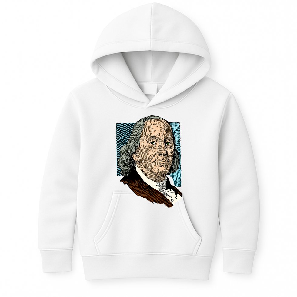 Benjamin Franklin Portrait Kids Hoodie