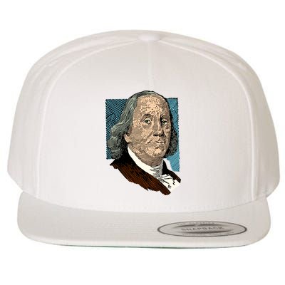 Benjamin Franklin Portrait Wool Snapback Cap