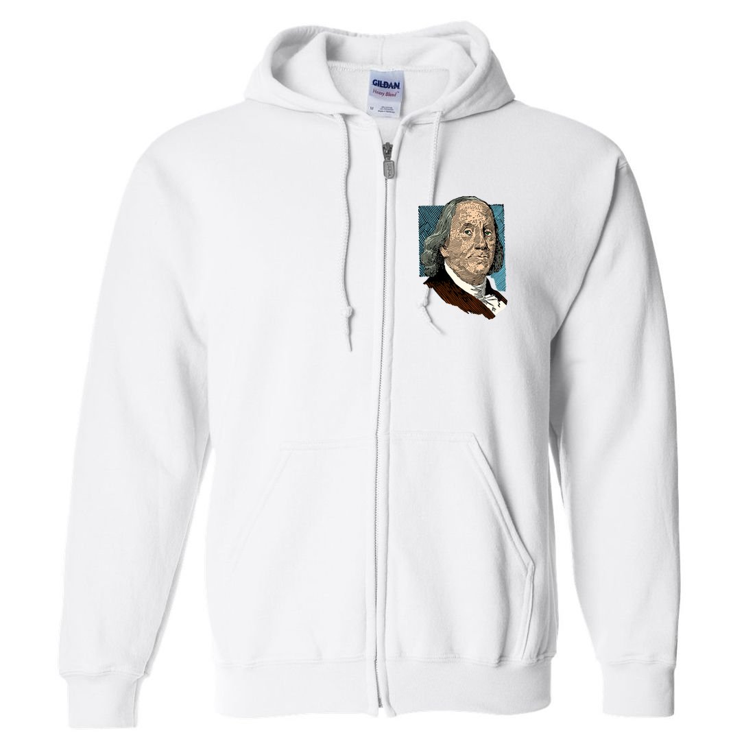 Benjamin Franklin Portrait Full Zip Hoodie