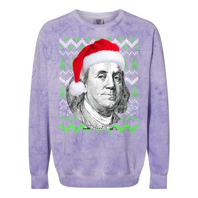 Benjamin Franklin Ugly Christmas Sweater Colorblast Crewneck Sweatshirt