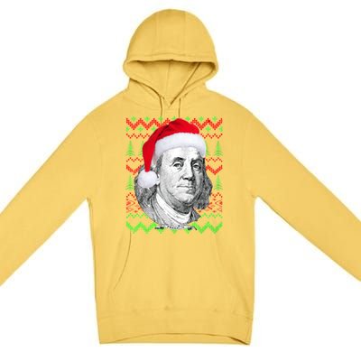 Benjamin Franklin Ugly Christmas Sweater Premium Pullover Hoodie