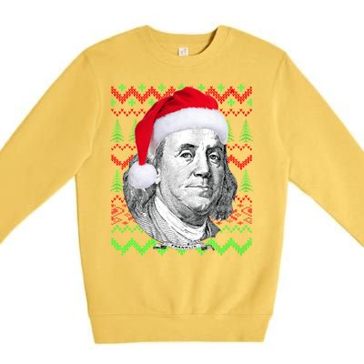 Benjamin Franklin Ugly Christmas Sweater Premium Crewneck Sweatshirt