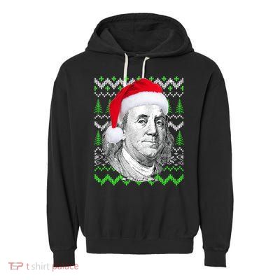 Benjamin Franklin Ugly Christmas Sweater Garment-Dyed Fleece Hoodie