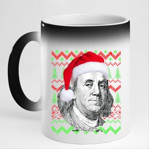 Benjamin Franklin Ugly Christmas Sweater 11oz Black Color Changing Mug