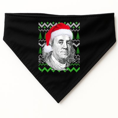 Benjamin Franklin Ugly Christmas Sweater USA-Made Doggie Bandana