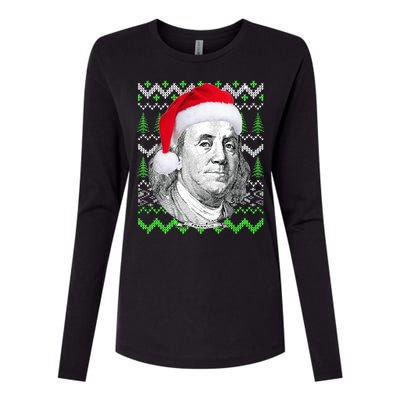 Benjamin Franklin Ugly Christmas Sweater Womens Cotton Relaxed Long Sleeve T-Shirt