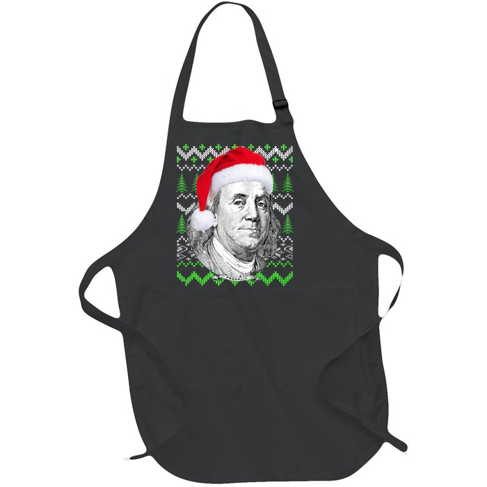 Benjamin Franklin Ugly Christmas Sweater Full-Length Apron With Pockets