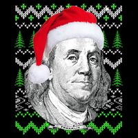 Benjamin Franklin Ugly Christmas Sweater Button