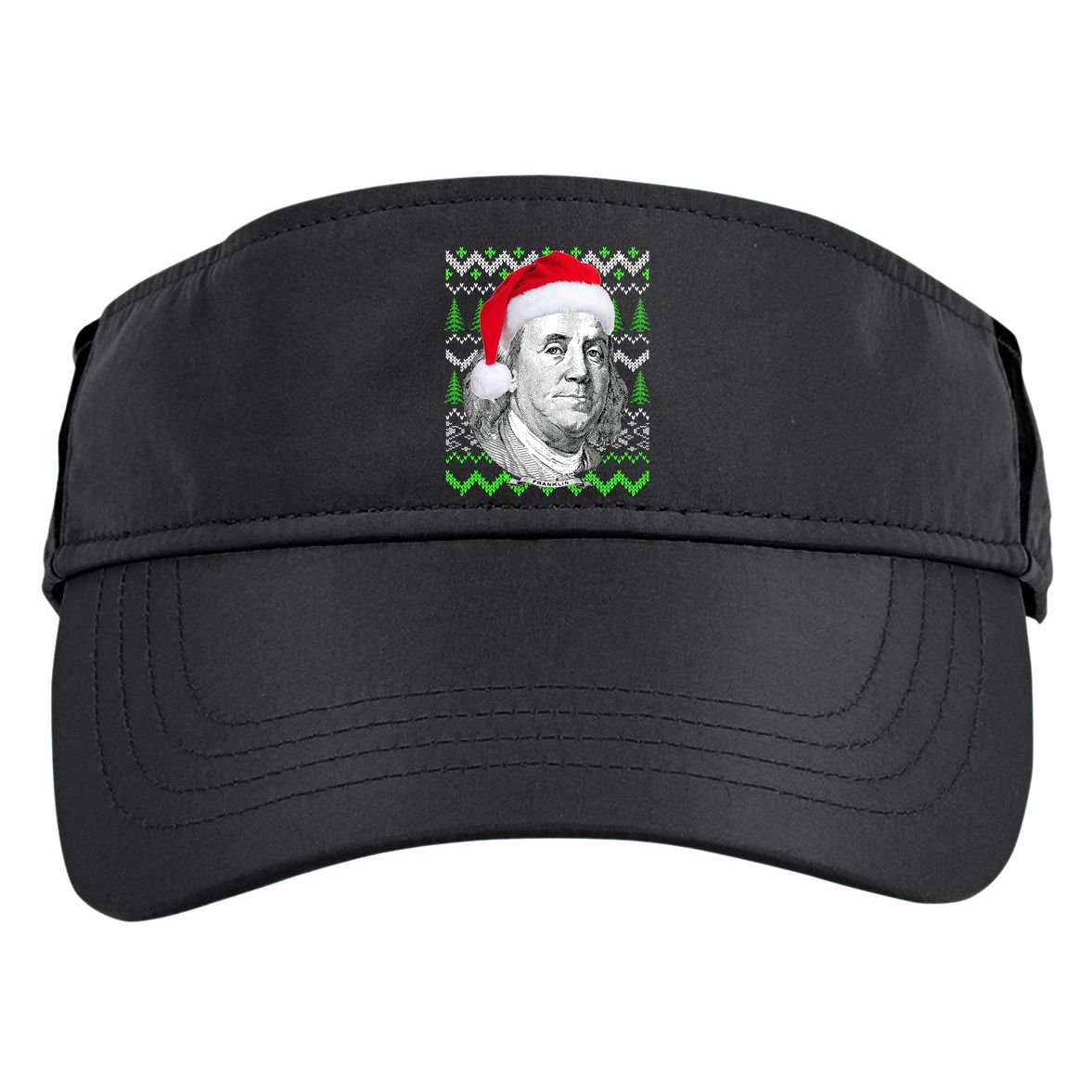 Benjamin Franklin Ugly Christmas Sweater Adult Drive Performance Visor