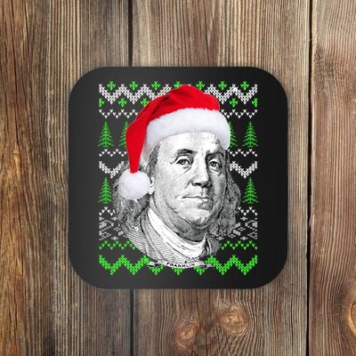 Benjamin Franklin Ugly Christmas Sweater Coaster