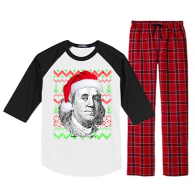 Benjamin Franklin Ugly Christmas Sweater Raglan Sleeve Pajama Set