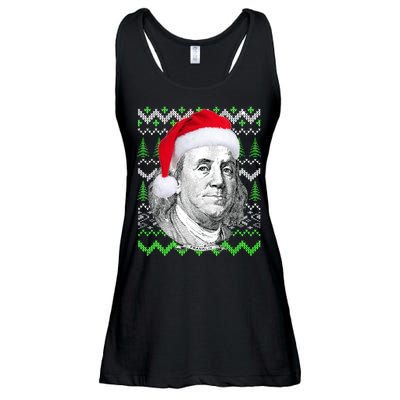 Benjamin Franklin Ugly Christmas Sweater Ladies Essential Flowy Tank