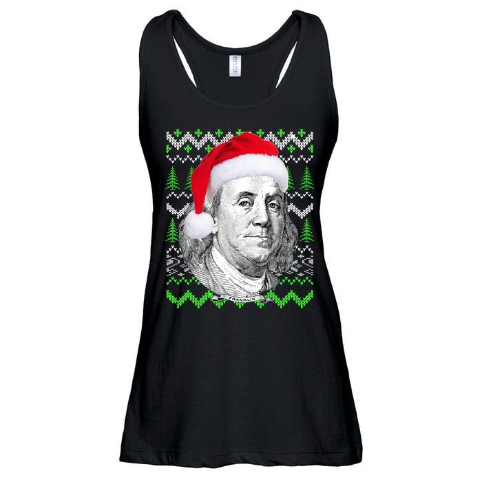 Benjamin Franklin Ugly Christmas Sweater Ladies Essential Flowy Tank