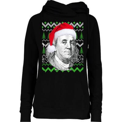 Benjamin Franklin Ugly Christmas Sweater Womens Funnel Neck Pullover Hood