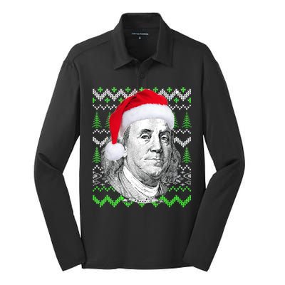 Benjamin Franklin Ugly Christmas Sweater Silk Touch Performance Long Sleeve Polo