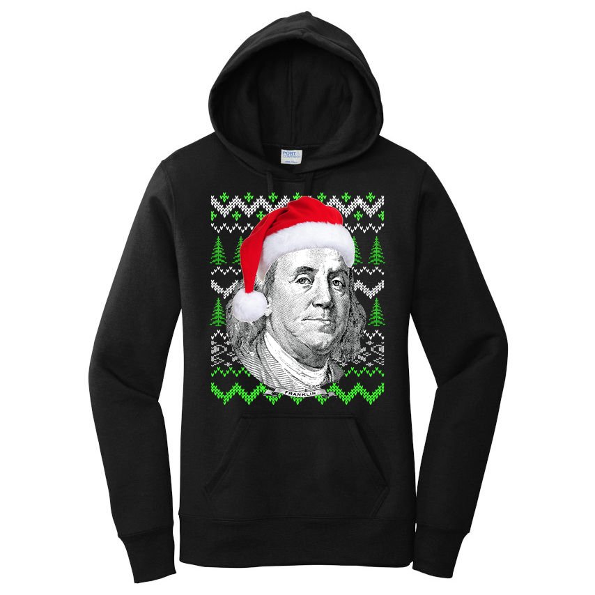 Benjamin Franklin Ugly Christmas Sweater Women's Pullover Hoodie