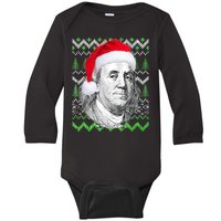 Benjamin Franklin Ugly Christmas Sweater Baby Long Sleeve Bodysuit