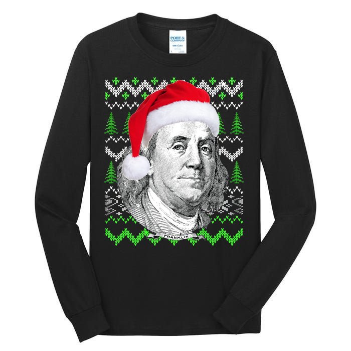 Benjamin Franklin Ugly Christmas Sweater Tall Long Sleeve T-Shirt