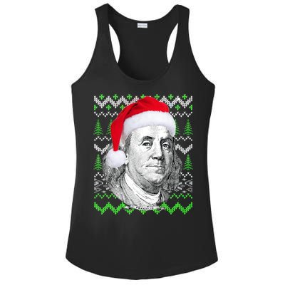 Benjamin Franklin Ugly Christmas Sweater Ladies PosiCharge Competitor Racerback Tank